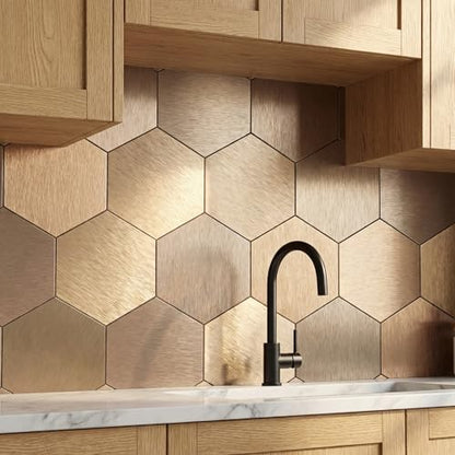 Mosaic Wall Sticker, 13.4x11 Inch, Copper, 10 Pack - color: Copper