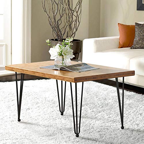 Home Soft Things Hairpin Metal Table Legs 15 Inch Legs for Furniture Coffee Bench Dining End Industrial Table Desk Set of 4 with Black Screws Adjustable Cushion Floor Protectors, 15" - size: 15"