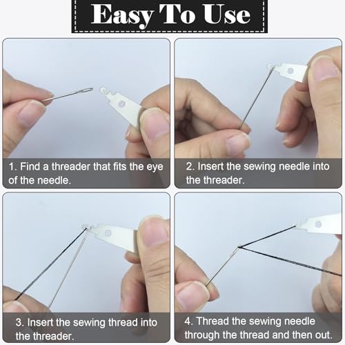 Upholstery Repair Sewing Needles Kit, 47pcs Needle and Thread Set with Seam Ripper, Leather Hand Sewing Stitching Needles, Threader, Thimble, Thread for Car Seats Carpets Shoes Backpacks Craft DIY