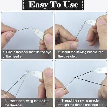 Upholstery Repair Sewing Needles Kit, 47pcs Needle and Thread Set with Seam Ripper, Leather Hand Sewing Stitching Needles, Threader, Thimble, Thread for Car Seats Carpets Shoes Backpacks Craft DIY