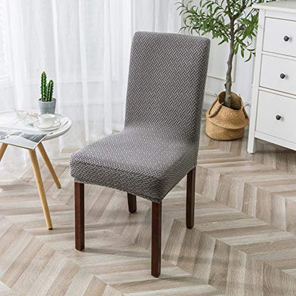 Genina Stretch Chair Covers for Dining Room Kitchen Parsons Set of 4 - color: Grey, size: 15-19in Not waterproof
