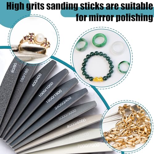 Honoson 20 Pcs Sanding Sticks Model, Low Grits Rating, Moon Style - style: Moon Style