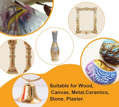 Liquid Gold Leaf Paint Kit, Ultra Shiny Rich Gold