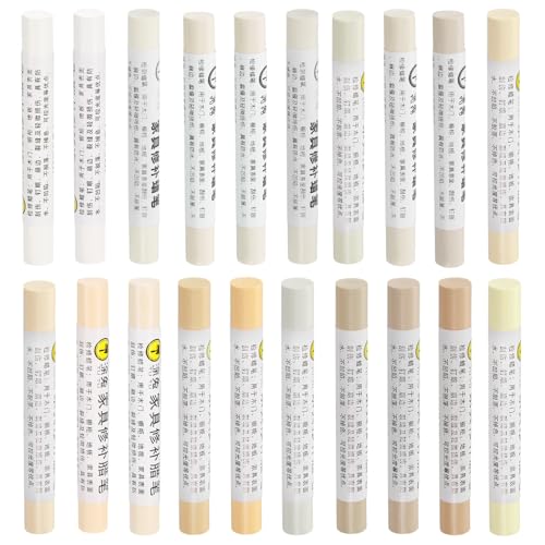 20 Pcs Wood Filler Sticks Furniture Repair Kit Light Color Series - color: Light Color Series