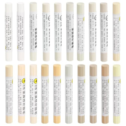 20 Pcs Wood Filler Sticks Furniture Repair Kit Light Color Series - color: Light Color Series