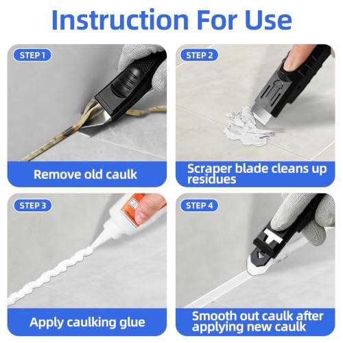 5‑in‑1 Caulking Tool, Silicone Caulking Tool & Caulk Remover Tool Kit