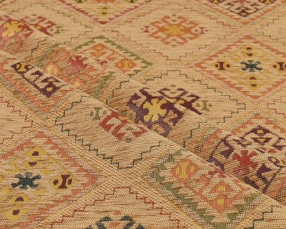 Kilim Pattern Upholstery Fabric Kilim Bohemian Boho Tapestry Tribal Southwestern Turkish Moroccan Mexican Ethnic Fabric by The Yard Meter (5 Yards (55" x 180")) - size: 5 Yards (55" x 180")