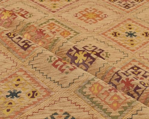 Kilim Pattern Upholstery Fabric Kilim Bohemian Boho Tapestry Tribal Southwestern Turkish Moroccan Mexican Ethnic Fabric by The Yard Meter (5 Yards (55" x 180")) - size: 5 Yards (55" x 180")
