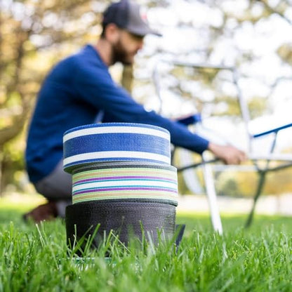 Lawn Chair USA Chair Replacement Lawn Chair Webbing - UV-Resistant Straps Made with Durable Polypropylene. 3" x 50' Tan Stripe
