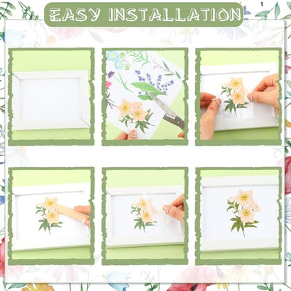 Satinior 16 Sheets Summer Wildflower Rub on Transfers Sticker for Crafts Butterfly Bee Bird Flower Rub on Decals for DIY Furniture Scrapbook Wood Fabric Journal Envelope, 5.9 x 5.9 Inch - style: Wildflower