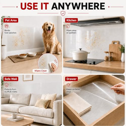 Clear Wall Protector Electrostatic Wall Protector Film 15.7inX32.8ft - size: 15.7in*32.8ft