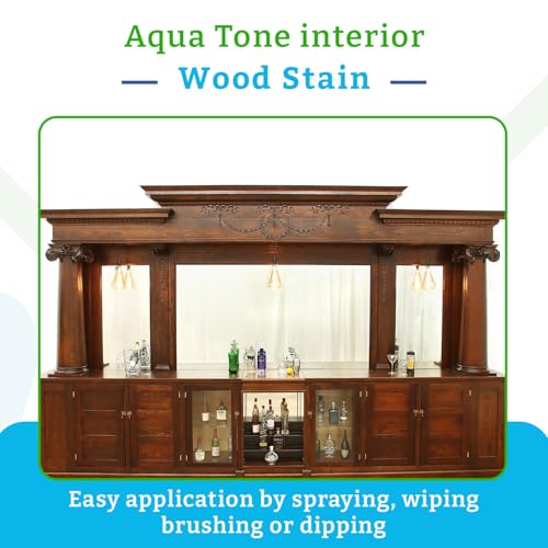 Aqua Tone Water-Based Wood Stain (Warm Oak, 5 Gallon) - color: Warm Oak, size: 5 Gallon