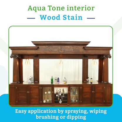 Aqua Tone Water-Based Wood Stain (Warm Oak, 5 Gallon) - color: Warm Oak, size: 5 Gallon