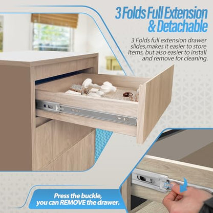 1 Pair Stainless Steel Full Extension 20 Inch Drawer Slides Rails - color: Silver-201, size: 20 Inch