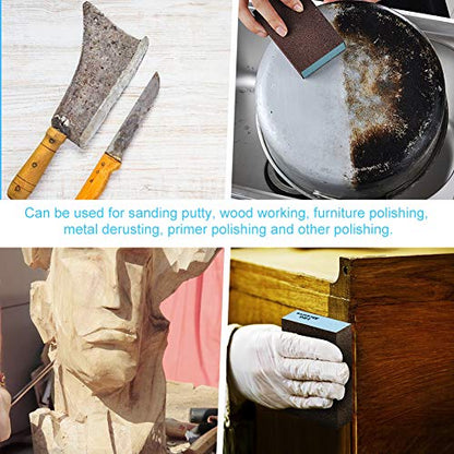 Onarway Sanding Blocks 6 Pack Wet and Dry Dual-use Sandpaper Sponges - size: Kit-6PCS