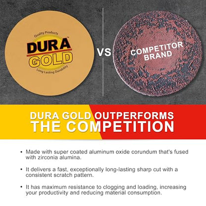 Dura-Gold Premium 6" Gold PSA Sanding Discs - 600 Grit, Box of 50 - Self - size: 600-Grit