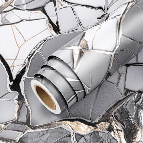 LaCheery White Gray Black Marble Contact Paper for Countertops Kitchen Counter Top Peel and Stick Waterproof Marble Wallpaper for Bathroom Countertop Vinyl Wrap Cabinets Walls Removable Roll 15.8"x80" - size: 15.8" x 80"