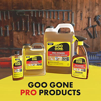 Goo Gone Pro-Power Spray Gel Adhesive Remover - Surface Safe, Great Cleaner, No Harsh Odors, Removes Stickers, Can Be Used On Tools, 24 Ounce, 4 Pack with Scraper Tool - size: 24 Fl Oz (Pack of 4)