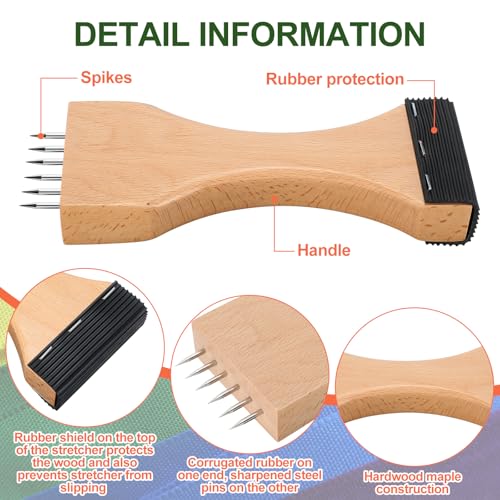 Colingmill Wooden Webbing Stretcher Upholstery Tool Webbing Puller Stretcher with Plenty of Leverage for Jute Canvas Carpet Upholstery Repair Tools Supplies
