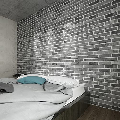 Art3d 20-Pack Durable Faux Brick Peel and Stick 3D Wall Panels, Stone Ash - color: Stone ash, size: 20pcs-27x27inch