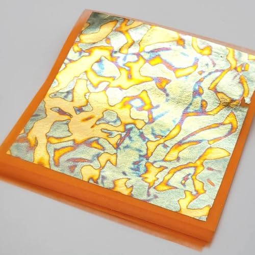 Tropical Glitz Patent Leaf Transfer Book 25 Sheets Auto-Grade Foil Sheets for Custom Paint, Gilding, and Art Projects (Variegated PV1) - color: Variegated PV1