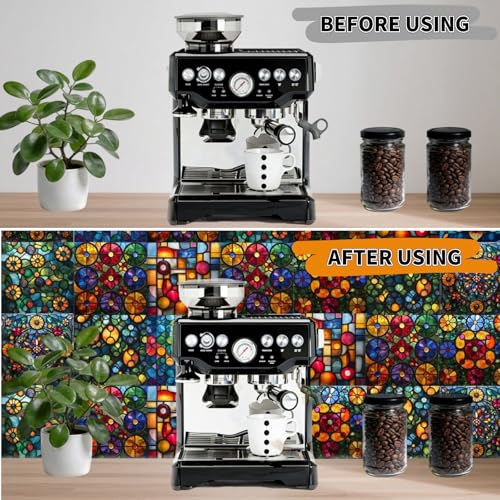 24Pcs Mexican Style PVC Peel and Stick Tile Stickers - color: Style D, size: 4x4 Inch