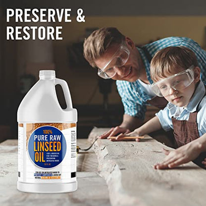 Ecoxall 100% Pure Raw Linseed Oil, 1 Gallon (128 Fl oz), Pack of 1 - size: 128 Fl Oz (Pack of 1)