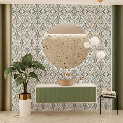 Beige Peel and Stick Wallpaper Boho Contact Paper 17in x 118in - color: Beige-1, size: 16.9" x 118.1"