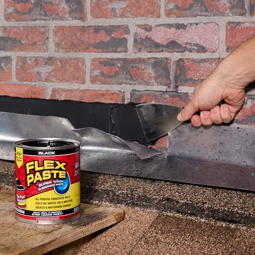 Flex Paste Rubberized Waterproof Sealant Paste, Black, Quart, 1-Pack - color: Black, size: Quart