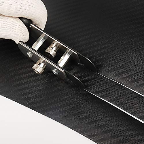 Gomake Vinyl Backing Cutter Dual Blades Two Cuts in One PTFE Coating Safety Film Cutting Knife for Backer Strip Cutting and Car Tinting With10 Extra Blades, 3 PTFE Stickers - color: Double Slitter Knife