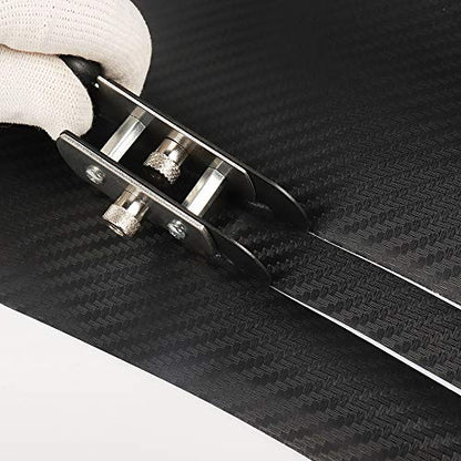 Gomake Vinyl Backing Cutter Dual Blades Two Cuts in One PTFE Coating Safety Film Cutting Knife for Backer Strip Cutting and Car Tinting With10 Extra Blades, 3 PTFE Stickers - color: Double Slitter Knife
