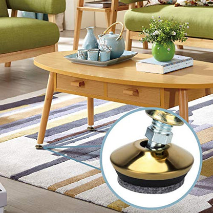Swivel Furniture Levelers 3/8"-16 Thread with Felt Pads 8PK