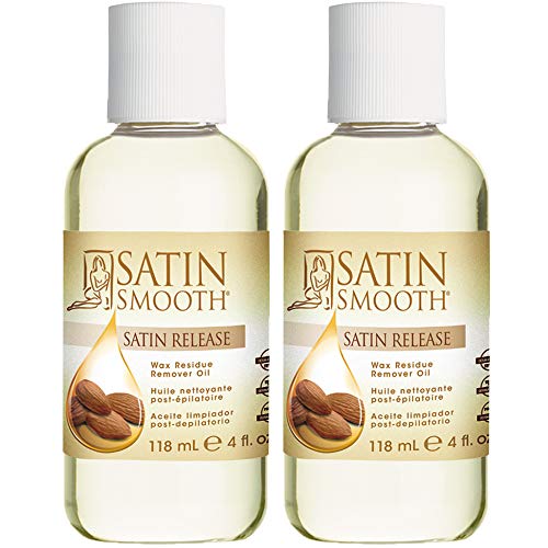 Satin Smooth Satin Release Wax Residue Remover Oil, Almond-Infused, Post-Waxing Oil, Skin Care, 4 fl. oz, 2-Pack - size: 4 Fl Oz (Pack of 2)