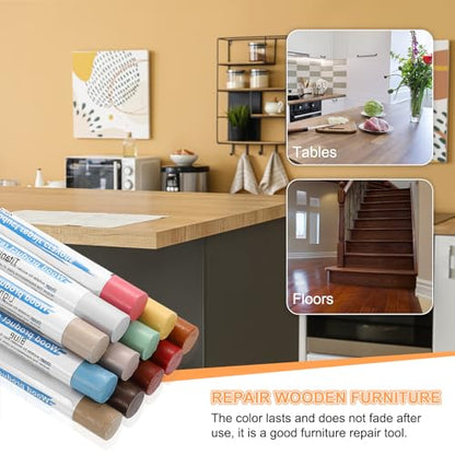 HARFINGTON 5pcs Wood Filler Sticks Wooden Wax Touch Up Furniture Repair Crayons for Scratch Hole Wood, Silver Pear - color: Silver Pear