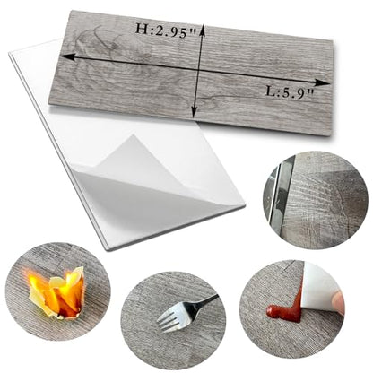 AULIGET 100 Piece Peel and Stick Backsplash PVC Tile, 3 Inch x 6 Inch Dover Gray Stick on Tiles for Backsplash Kitchen, Bathroom, Laundry Room, Camper, Fireplace - color: Rustic Gray