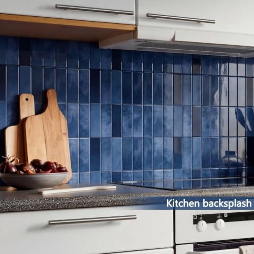 10 Sheets Upgraded Thicker Design Subway Tile Peel and Stick Backsplash - color: Blue