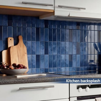 10 Sheets Upgraded Thicker Design Subway Tile Peel and Stick Backsplash - color: Blue