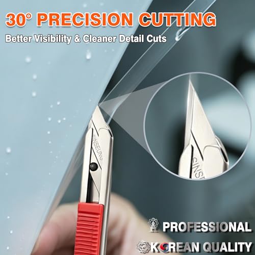 9mm Auto Lock Utility Knife with 30 Degree SK2 Snap-off Blades, Precision Box Cutter for Car Vinyl Wrap, PPF, Window Tint and Craft(S506) - color: 9mm-30 Degree-s506