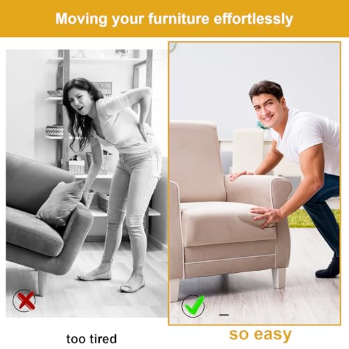 12Pcs Furniture Sliders, Square Self-Adhesive Furniture Sliders Pads
