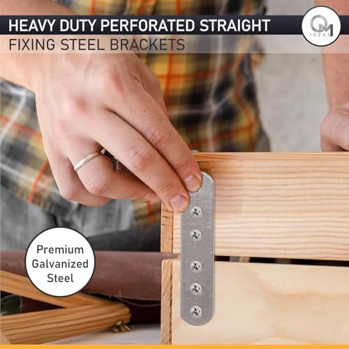 20 Pack Straight Flat Metal Connector Plates (3.15" x 0.63") Galvanized Steel Repair & Joining Brackets for Shelves, Furniture, Wood Fixing & DIY Projects - size: 3.15" x 0.63" (80 x 16mm)