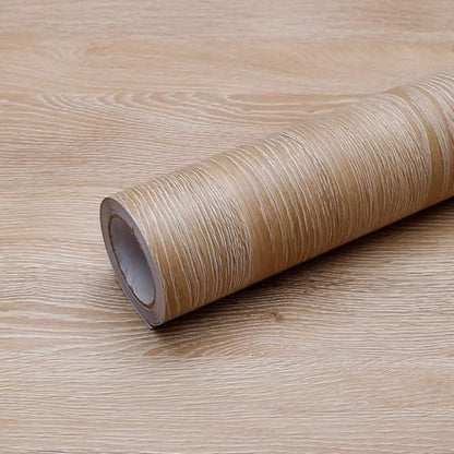 Peel and Stick Wallpaper Contact Paper Wood Oak Wood Grain Contact Paper Thicken Textured for Cabinets and Drawers Countertops Waterproof Self Adhesive Vinyl 23.6" x 196" - color: Natural Oak, size: 23.6"W x 196"L