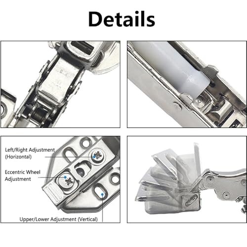 SEIWEI C80 Non Overlay Cabinet Hinge with Face Frame Plate for Door Connect Frame for Kitchen Cabinet, Corner Door Hinges, Hardware Corner Cabinet Replacement, Pack of 2 - style: C80 Non Overlay