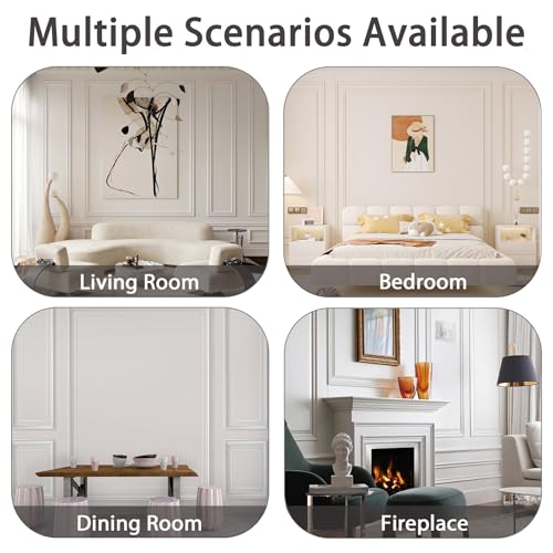 Coengwui Peel and Stick Wall Molding, Chair Rail Wainscoting Panel, Finish Trim for Home Decoration (Paintable White, 9.8ft x 1.1in) - size: 9.8ft x 1.1in