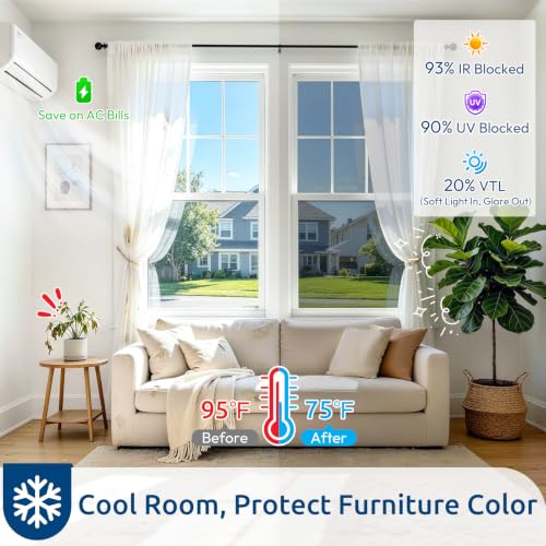 rabbitgoo Window Privacy Film One Way, 17.5" x 78.7", Silver - color: Silver, size: 17.5" x 78.7"