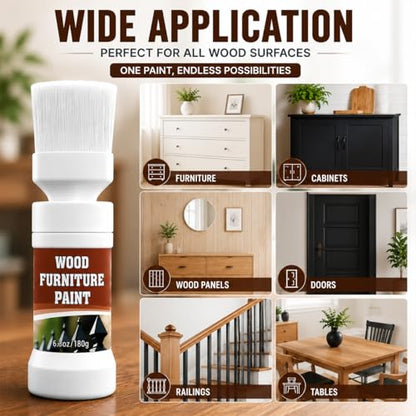White Touch-Up Paint With Brush for Wood,Furniture,Cabinets,Metal - color: White