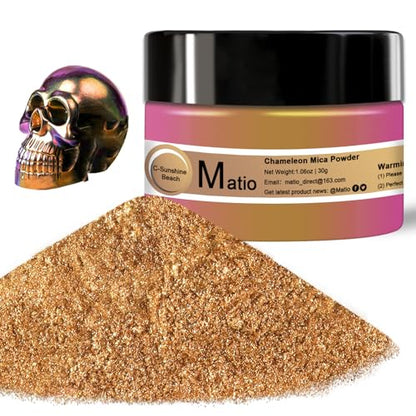 Matio Chameleon Mica Powder, 1.06oz/ 30g Sunshine Beach Chrome Powder - color: C-Sunshine Beach