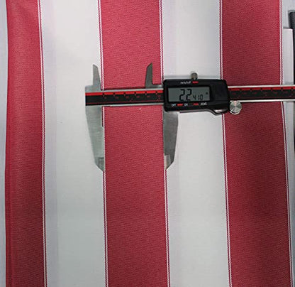 Mybecca Stripe Canvas Canvas Oxford Polyester Fabric 60" RED/White (5 Yards) - color: Red / White, size: 5 YARDS
