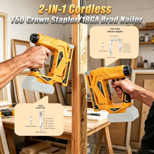 Upholstery Staple Gun Compatible with Dewalt 20V MAX Battery - color: Black and Yellow