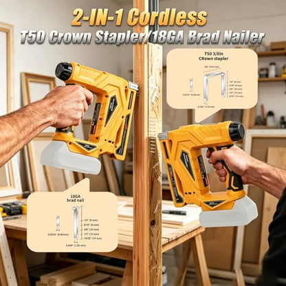 Upholstery Staple Gun Compatible with Dewalt 20V MAX Battery - color: Black and Yellow