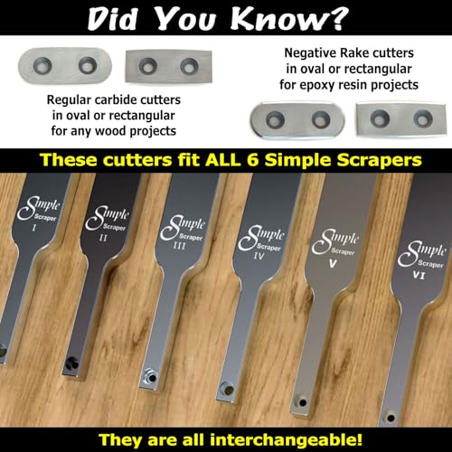 Simple Woodturning Tools Authentic Replacement Carbide Cutter for Simple Scraper Tools, Fits Simple Scraper I, II and III. (Rectangle Cutter)